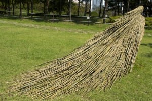 O sculptură masivă din lemn reciclat se construiește la Cluj pentru 18+ festival 1 website_matka_korea_back